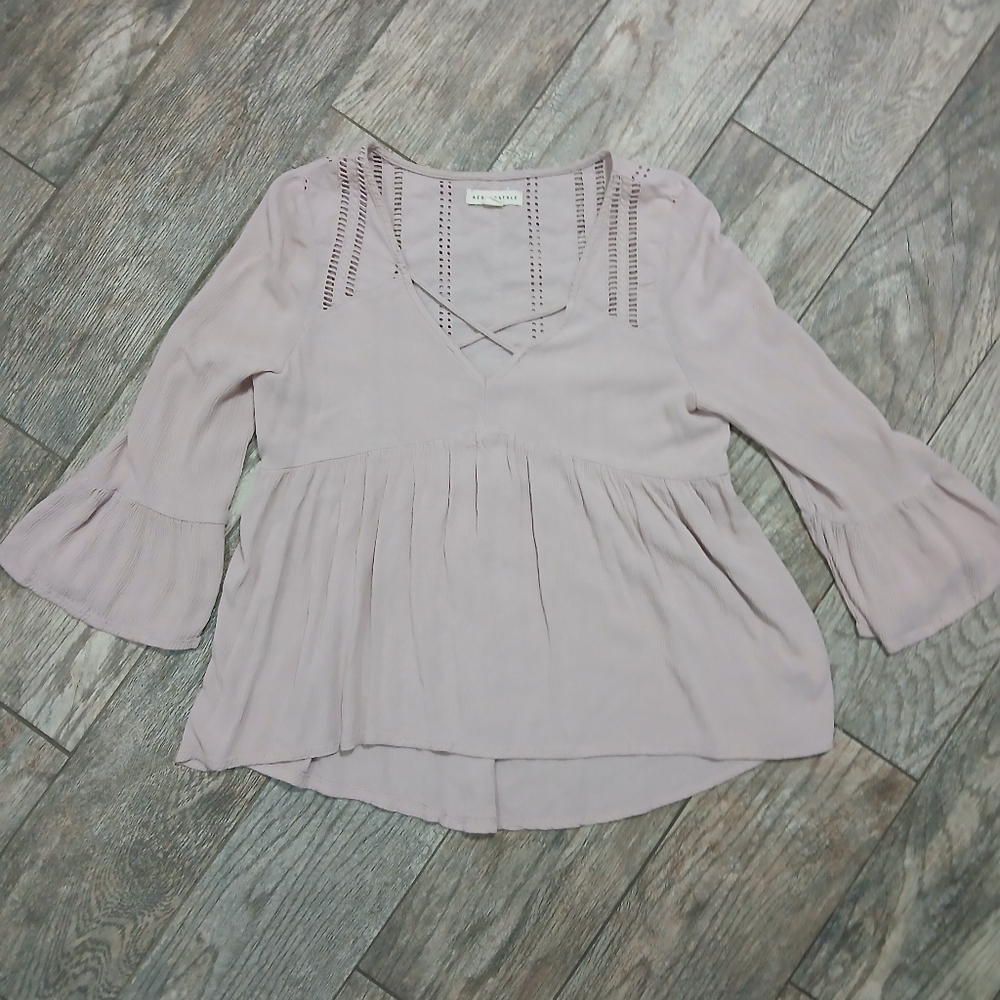 Aeropostale Womens Pink Baggy Long Sleeve Shirt ~ Size S